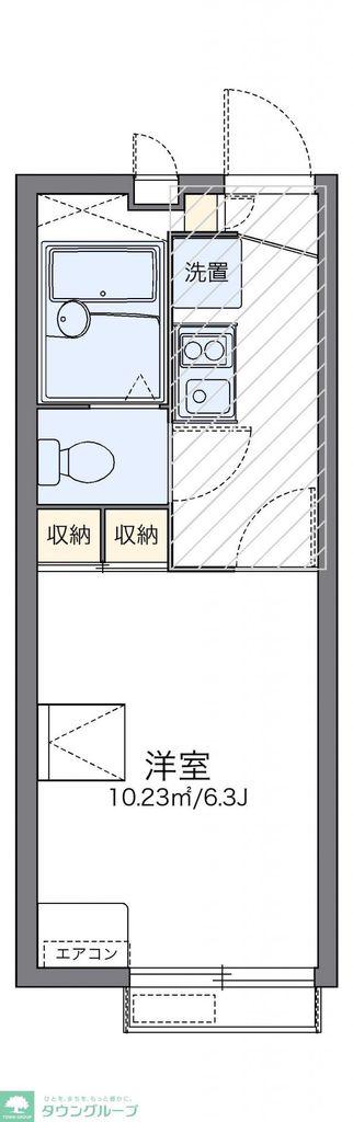 レオパレス若葉(1K/3階)の間取り写真