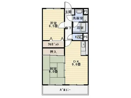 アピオン(2LDK/2階)の間取り写真