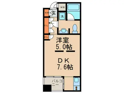 フォレスト久屋公園(1DK/4階)の間取り写真