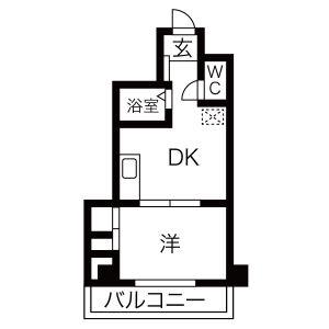 第五名昭ビル(1DK/4階)の間取り写真