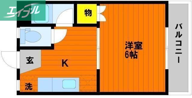 野田レジデンス(1K/4階)の間取り写真