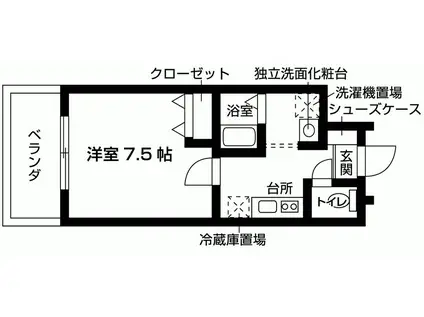 ロイヤルドミトリー同志社前(1K/5階)の間取り写真