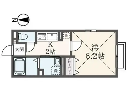 TKハウスC(1K/2階)の間取り写真
