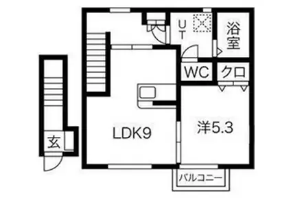 WIN大河原A棟(1LDK/2階)の間取り写真