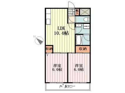 メゾンエトワル(2LDK/2階)の間取り写真