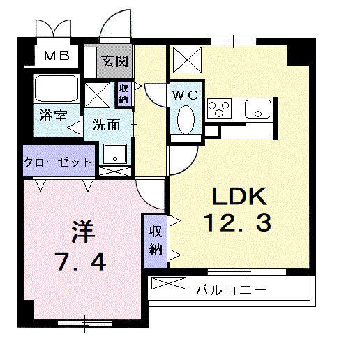 パストラール レジデンス(1LDK/4階)の間取り写真