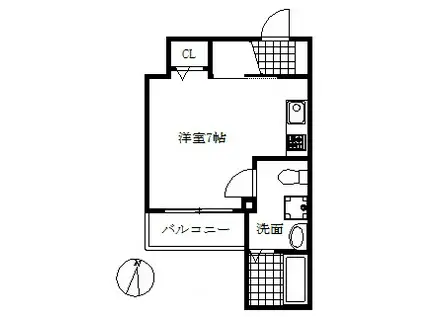 サンクラッソ神戸山手(ワンルーム/3階)の間取り写真