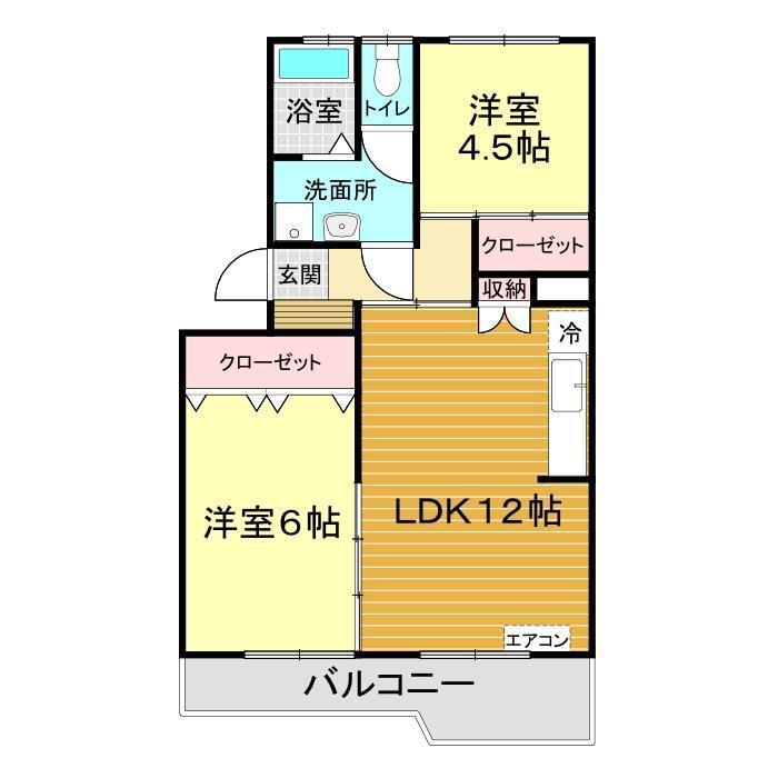 ゴールデンハイツ(2LDK/3階)の間取り写真