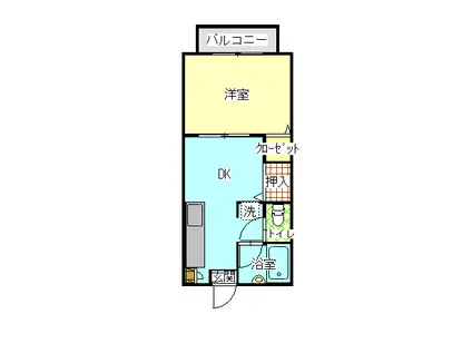 JR予讃線 川之江駅 徒歩23分 2階建 築29年(1DK/1階)の間取り写真