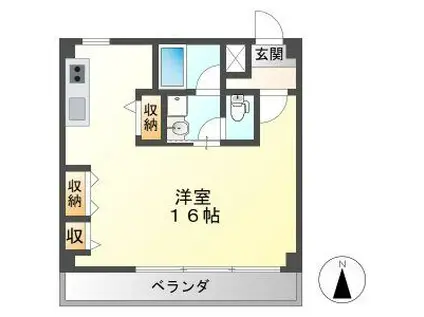 CASA FELICE(ワンルーム/6階)の間取り写真