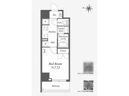 アルファプライム東陽町(1K/2階)の間取り写真