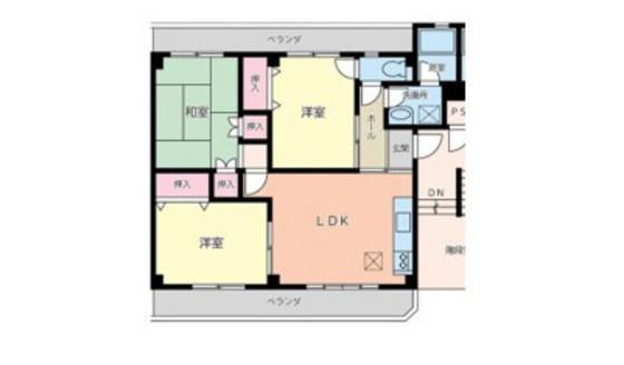 ドミール福島A(3LDK/1階)の間取り写真