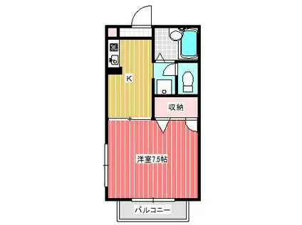 コート芝MIKI(1K/1階)の間取り写真