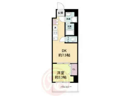 URBAN PARK弁天町(1DK/3階)の間取り写真