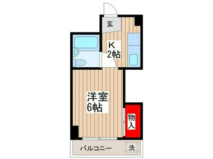 リトルウッドマンション(1K/2階)の間取り写真