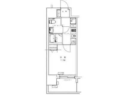 GENOVIA浅草VII(1K/7階)の間取り写真
