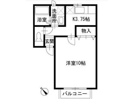 プラネッツ湘南(1K/1階)の間取り写真