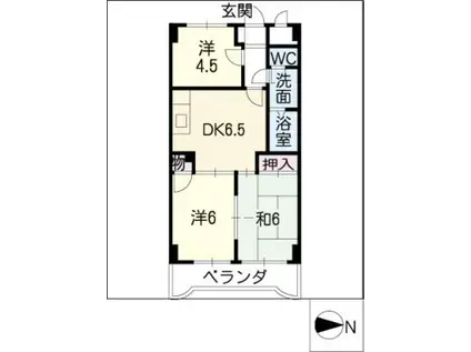小坂プリンシア(3DK/1階)の間取り写真