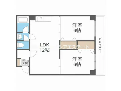 アベニュー中加賀屋(2LDK/5階)の間取り写真
