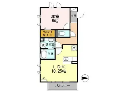 ティアレ小名浜(1LDK/3階)の間取り写真