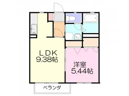 コージーコート(1LDK/1階)の間取り写真