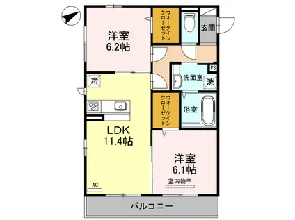 REGALO(2LDK/2階)の間取り写真