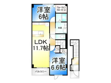 サラミタージュ(2LDK/2階)の間取り写真