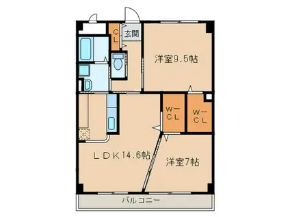 第2小林ビル(2LDK/2階)の間取り写真