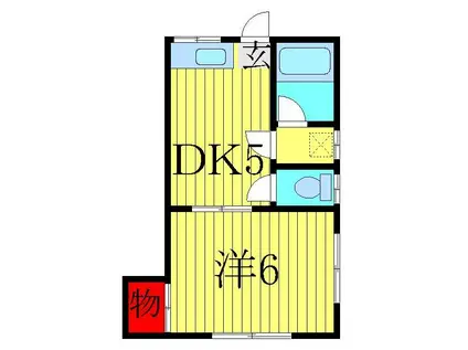 椿ハイツ(1DK/2階)の間取り写真