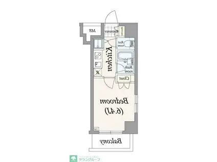 パレステュディオ南麻布(1K/4階)の間取り写真