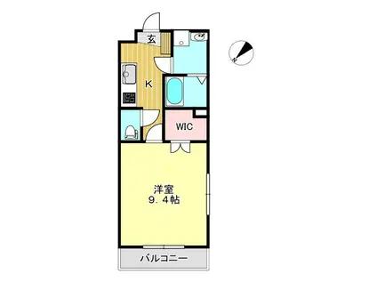 フラップ(1K/2階)の間取り写真