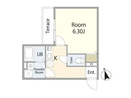 エテルノヴァローレ川口(1K/1階)の間取り写真