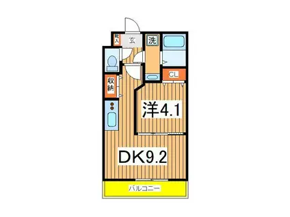 EDO GRAND(1DK/3階)の間取り写真