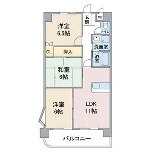 第3猪飼ビル(3LDK/1階)の間取り写真