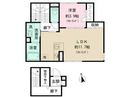 カサグラン池袋(1LDK/2階)の間取り写真