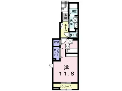 メゾン・サンT3(ワンルーム/1階)の間取り写真
