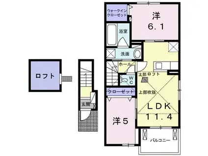 アチェロ・クオーレ(2LDK/2階)の間取り写真