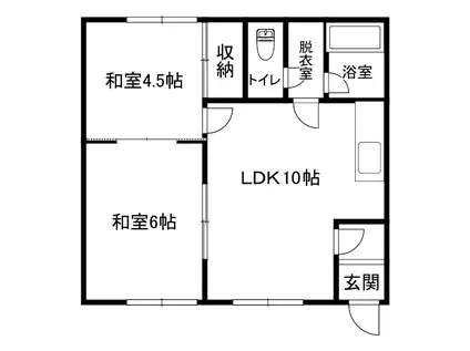 第2コーポ細谷2LDK(2LDK/1階)の間取り写真