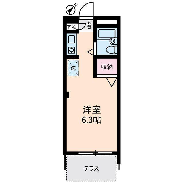 CASA DE ROSA(ワンルーム/1階)の間取り写真