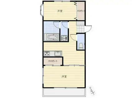 コーポMR(2K/4階)の間取り写真