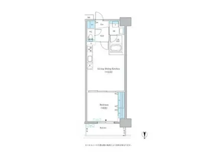 グランセジュール大国町 北棟(1LDK/2階)の間取り写真