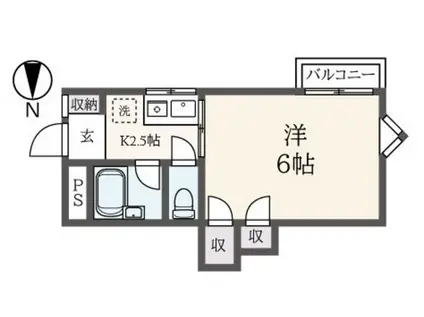 マイライフ横浜(1K/1階)の間取り写真