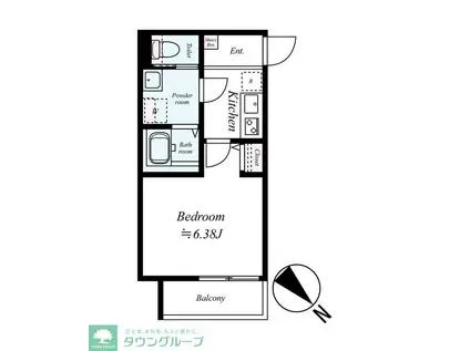 入間市東藤沢5丁目アパート(1K/3階)の間取り写真