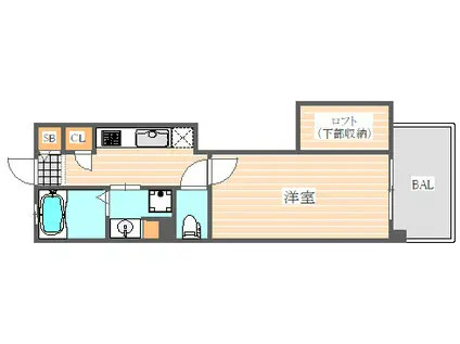 アクタス博多Vタワー(1SK/6階)の間取り写真