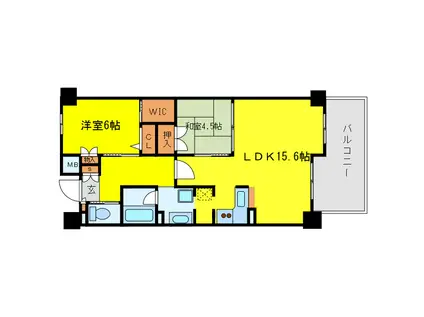 メイプルガーデン梅田(2LDK/9階)の間取り写真