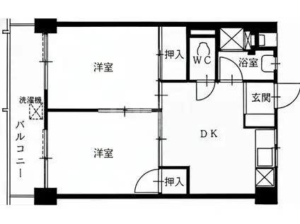 城西島塚ビル(2DK/2階)の間取り写真