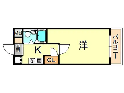パサージュ西舞子(1K/4階)の間取り写真