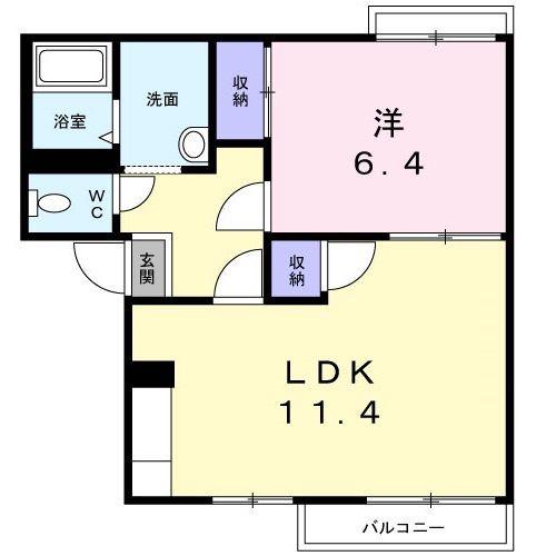 リベラ寺井A(1LDK/2階)の間取り写真