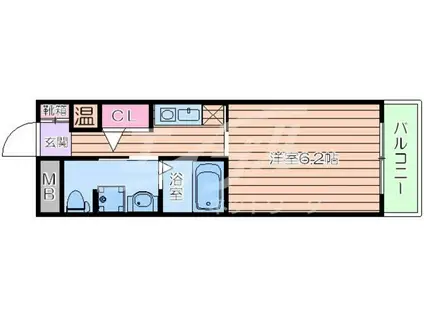 十三本町ウインズマンションII(1K/3階)の間取り写真