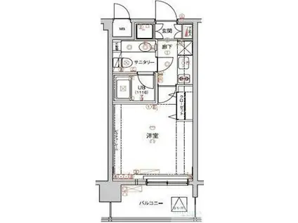 アクロス新宿(1K/6階)の間取り写真